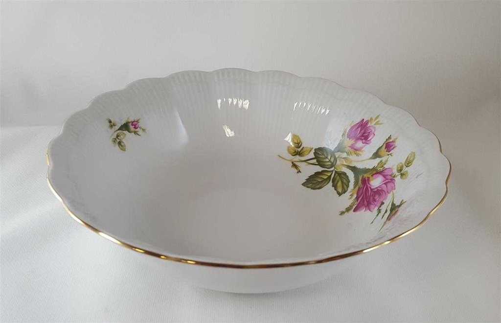 [45812550] Schüssel Goldrand 23 cm Walbrzych Poland Relief Blumendekor Blumen gebraucht - gut Bild 3