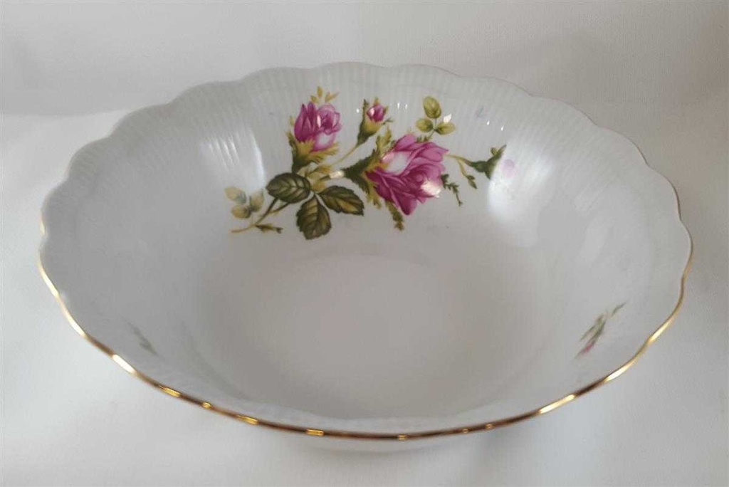 [45812550] Schüssel Goldrand 23 cm Walbrzych Poland Relief Blumendekor Blumen gebraucht - gut Bild 4