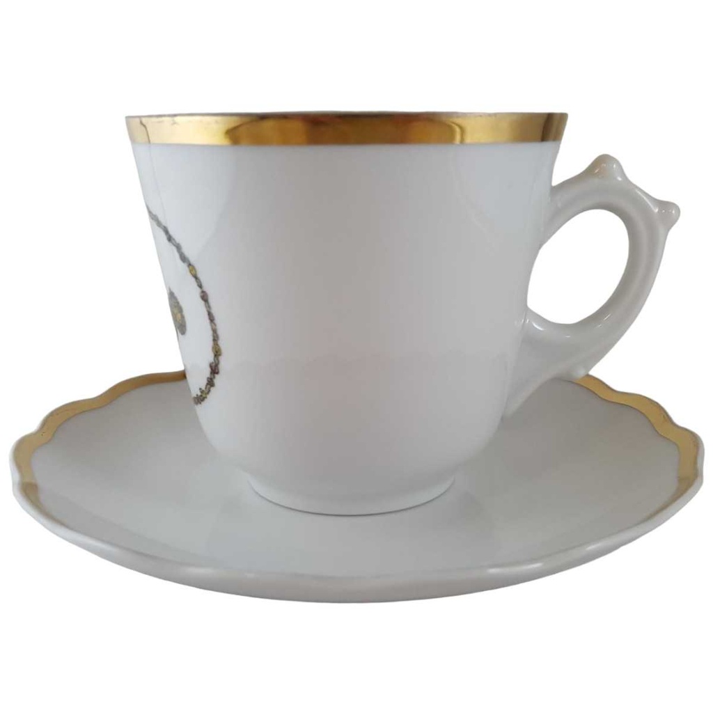 [45812556] Teetasse Tasse mit Untertasse Goldrand Seltmann Weiden Vohenstrauß Kinder Blumen gebraucht - gut Bild 2