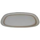 [45812588] Servierplatte Speiseplatte Fleischplatte Steakplatte 34,9x22,4 cm Arzberg Brasilia Goldstreifen Weiß gebraucht - gut Bild 2
