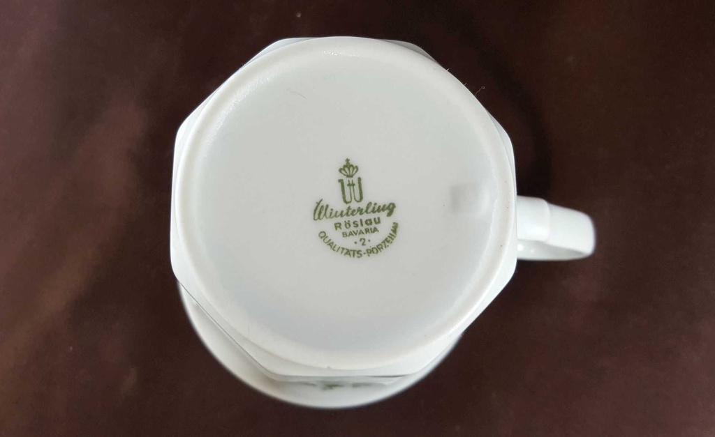 [45812595] Kaffeetasse Tasse Winterling Röslau grüne Blumen gebraucht - sehr gut Bild 3