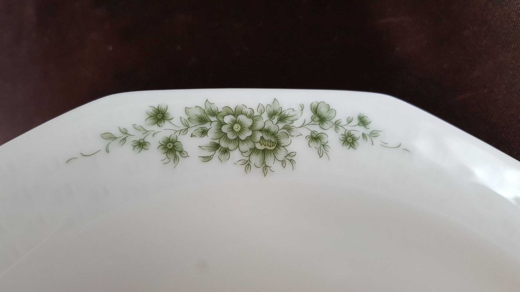 [45812598] Kuchenteller Dessertteller Frühstücksteller 19,6 cm Winterling Röslau grüne Blumen Grün gebraucht - gut Bild 4