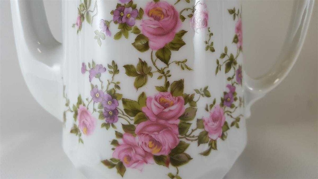 [45812640] Kaffeekanne Kanne 1 L Winterling Schwarzenbach Rosa Rosen gebraucht - gut Bild 3
