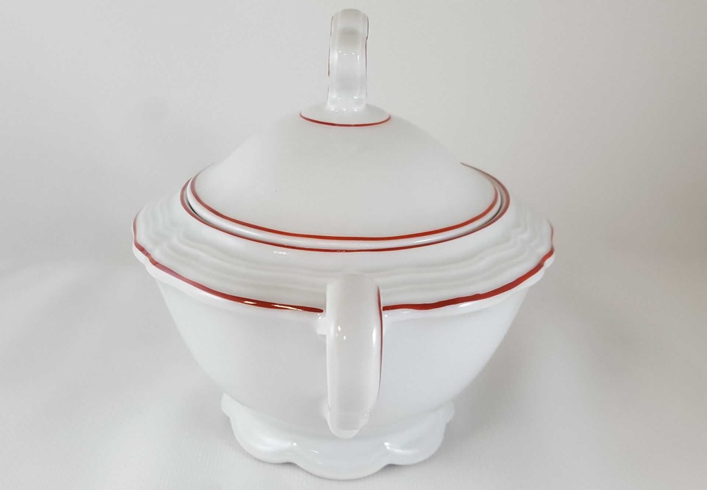 [45812673] Zuckerdose Seltmann Weiden Marie Luise roter Rand Rot gebraucht - gut Bild 3