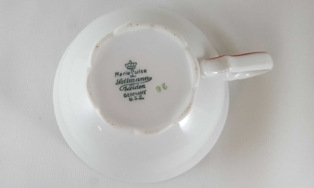 [45812675] Teetasse Tasse Seltmann Weiden Marie Luise roter Rand gebraucht - gut Bild 3