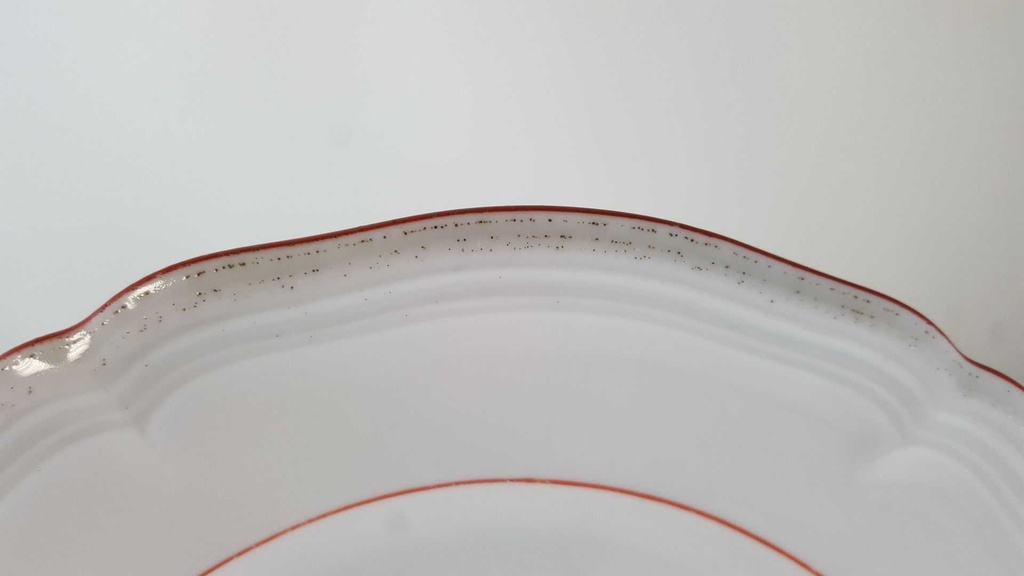 [45812678] Kuchenteller 19,5 cm Seltmann Weiden Marie Luise roter Rand gebraucht - akzeptabel Bild 4