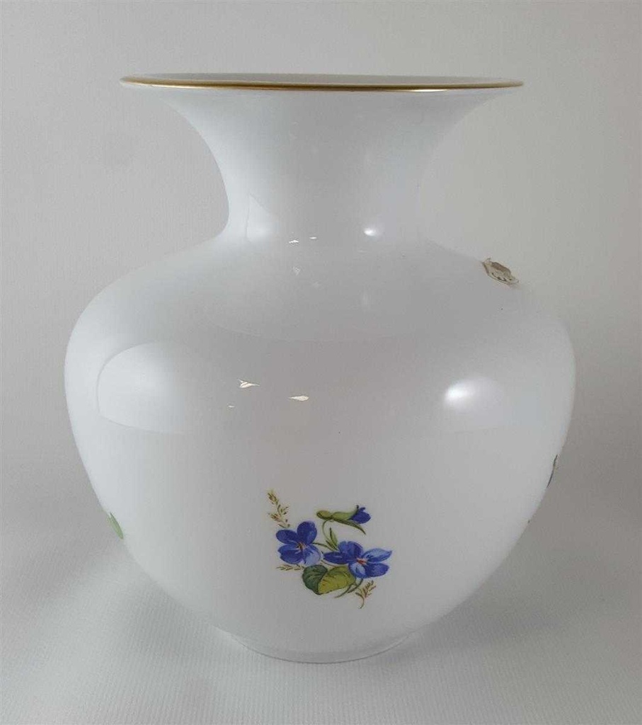 [2118934] Blumenvase Goldrand 14 cm Weimar Porzellan Blumendekor Blumen gebraucht - neuwertig Bild 3
