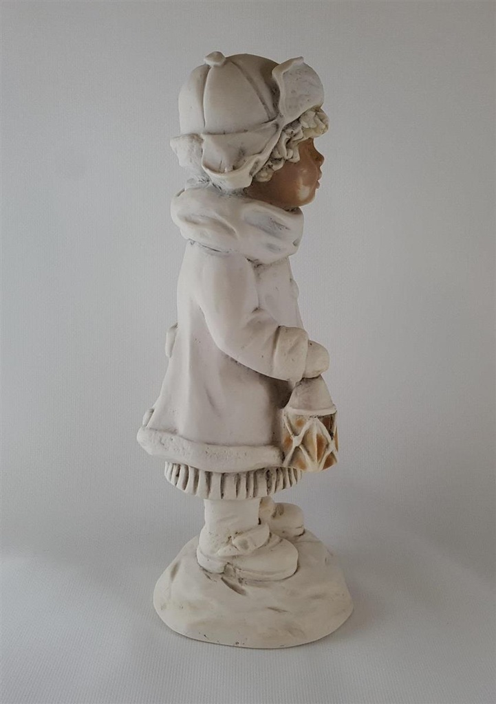 [45812316] Wohnform Figur Junge mit Laterne Massiv Handarbeit H 23,2 cm Bild 2