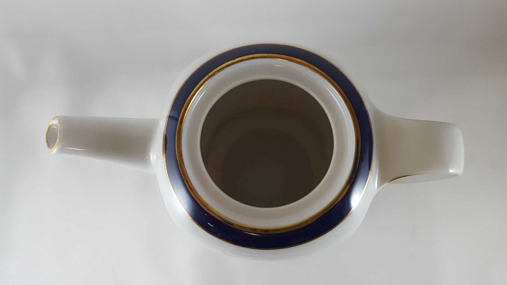[45812378] Kaffeekanne Kanne Goldrand 1,3 L Eschenbach Hannover Form 630 Echt Kobalt mit gebraucht - gut Bild 5