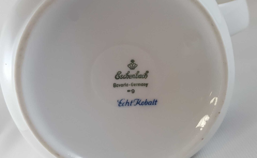 [45812378] Kaffeekanne Kanne Goldrand 1,3 L Eschenbach Hannover Form 630 Echt Kobalt mit gebraucht - gut Bild 7