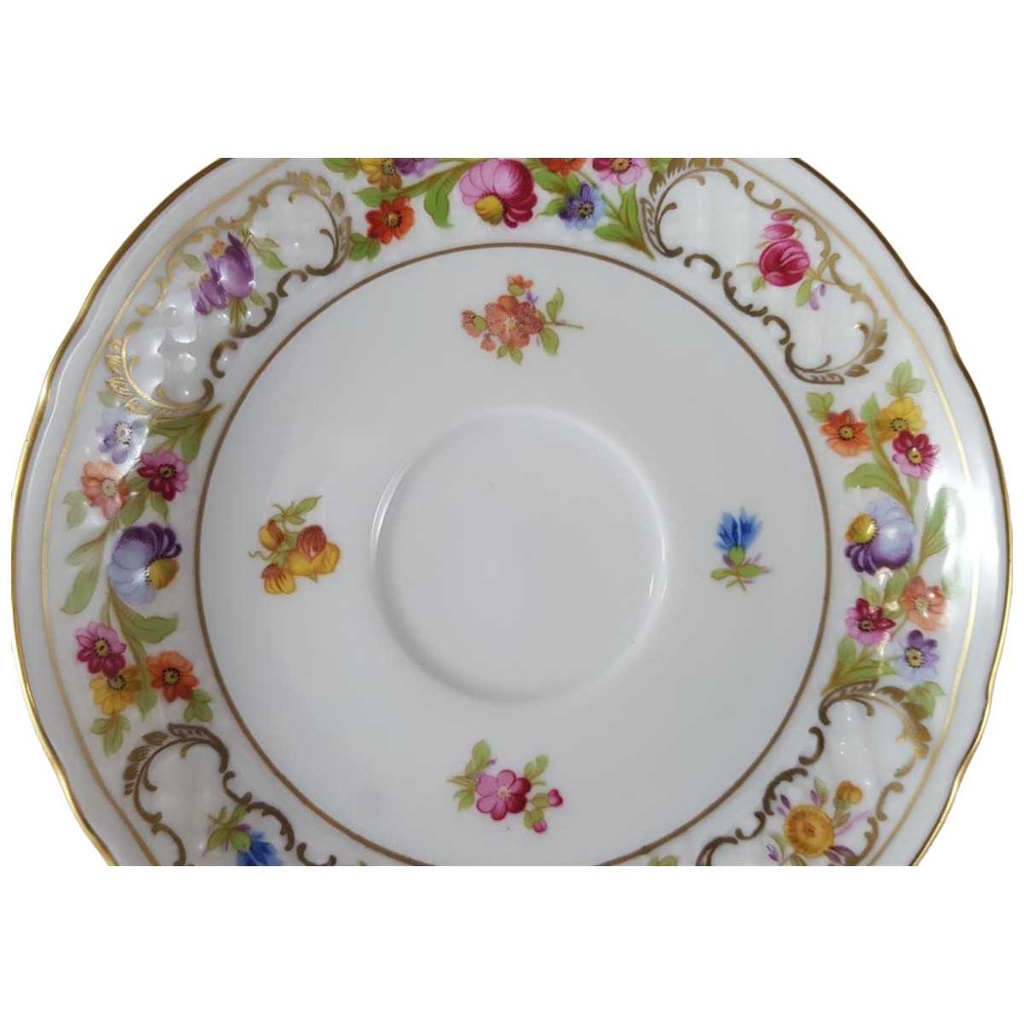 [45812444] Untertasse für Kaffee 14,5 cm Schumann Arzberg Form Dresden Dresdner Blume Empress gebraucht - gut Bild 2