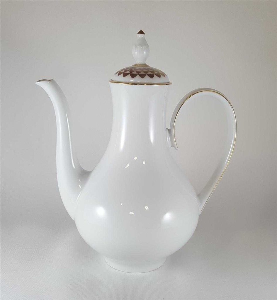 [45812489] Kaffeekanne Goldrand 1,3 L Eschenbach Alte Formen weiß mit gebraucht - gut Bild 2