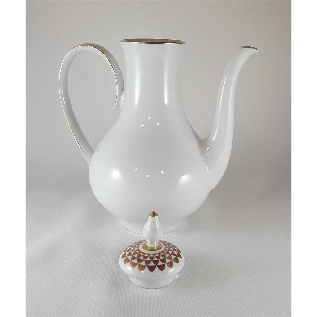 [45812489] Kaffeekanne Goldrand 1,3 L Eschenbach Alte Formen weiß mit gebraucht - gut Bild 4