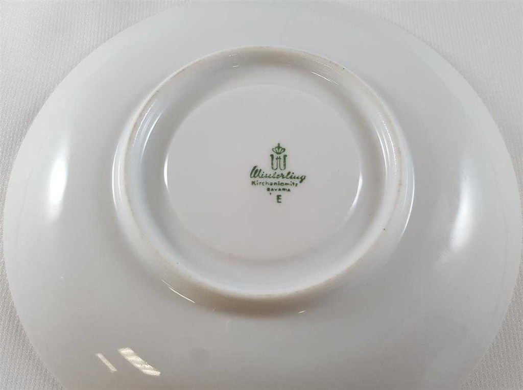 [45812496] Untertasse für Kaffee 14,2 cm Winterling Kirchenlamitz Blumendekor blau grün Blumen gebraucht - gut Bild 5