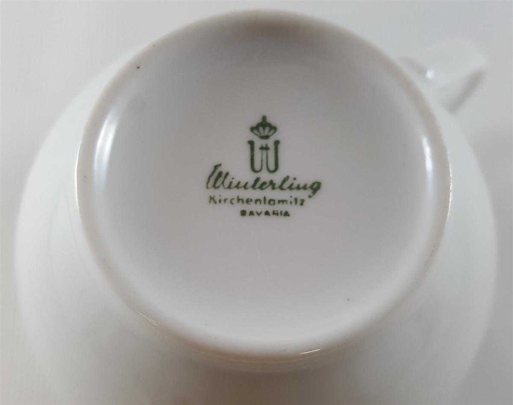 [45812499] Kaffeetasse Tasse Winterling Kirchenlamitz Blumendekor blau grün Blumen gebraucht - sehr gut Bild 6