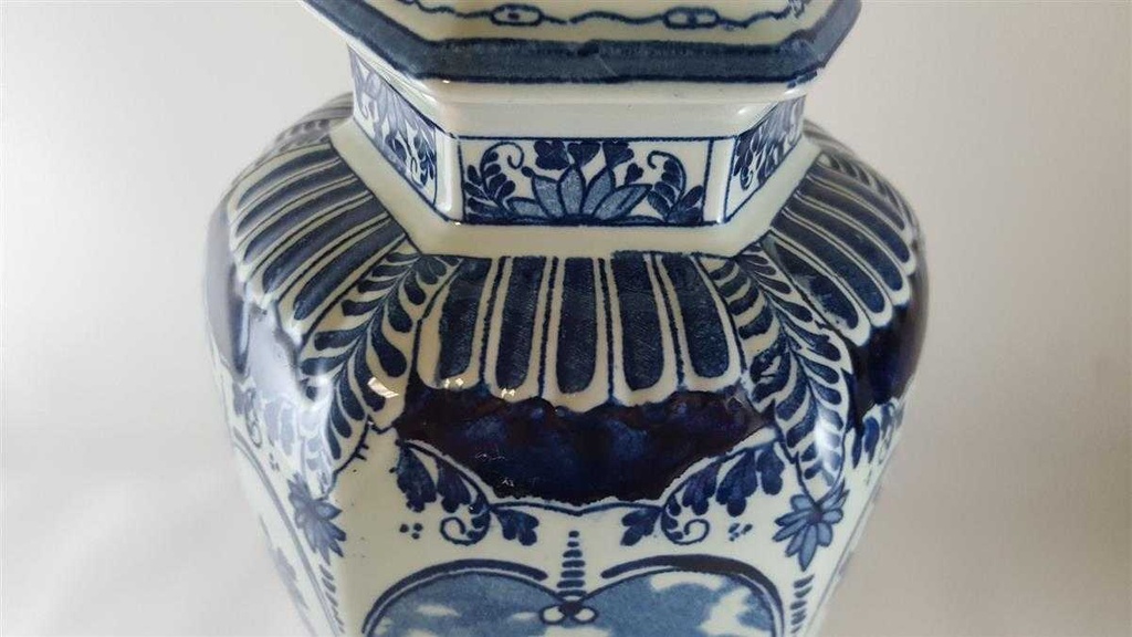 [45812519] Deckelvase Royal Sphinx Maastricht Delfts Windmühle gebraucht - gut Bild 4