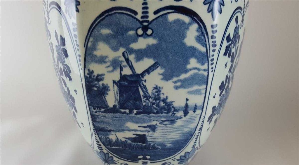 [45812519] Deckelvase Royal Sphinx Maastricht Delfts Windmühle gebraucht - gut Bild 5