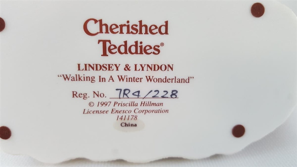 [45812685] Figur Cherished Teddies Lindsey & Lyndon Walking In A Winter Wonderland 1997 gebraucht - sehr gut Bild 7