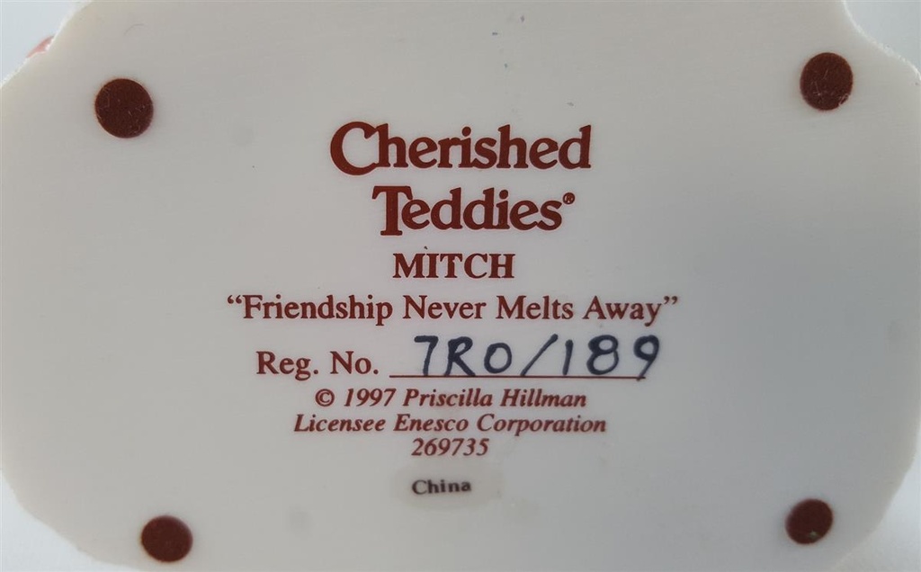 [45812688] Figur Cherished Teddies Mitch Friendship Never Melts Away 1997 gebraucht - sehr gut Bild 7