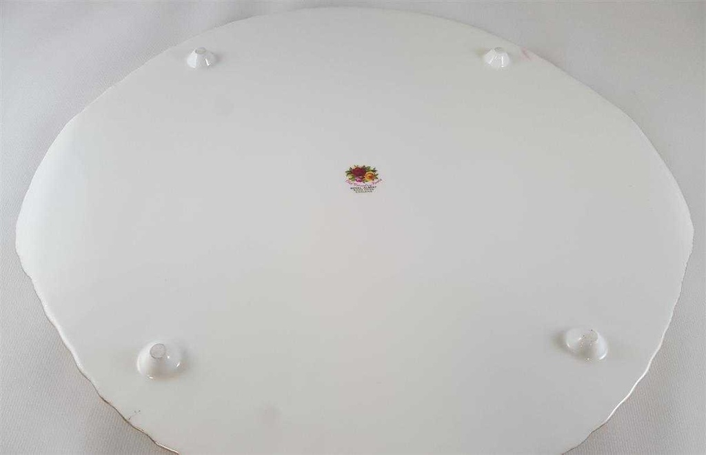 [45812695] Tortenplatte mit Griffen auf Füßchen Royal Albert Old Country Roses gebraucht - sehr gut Bild 3