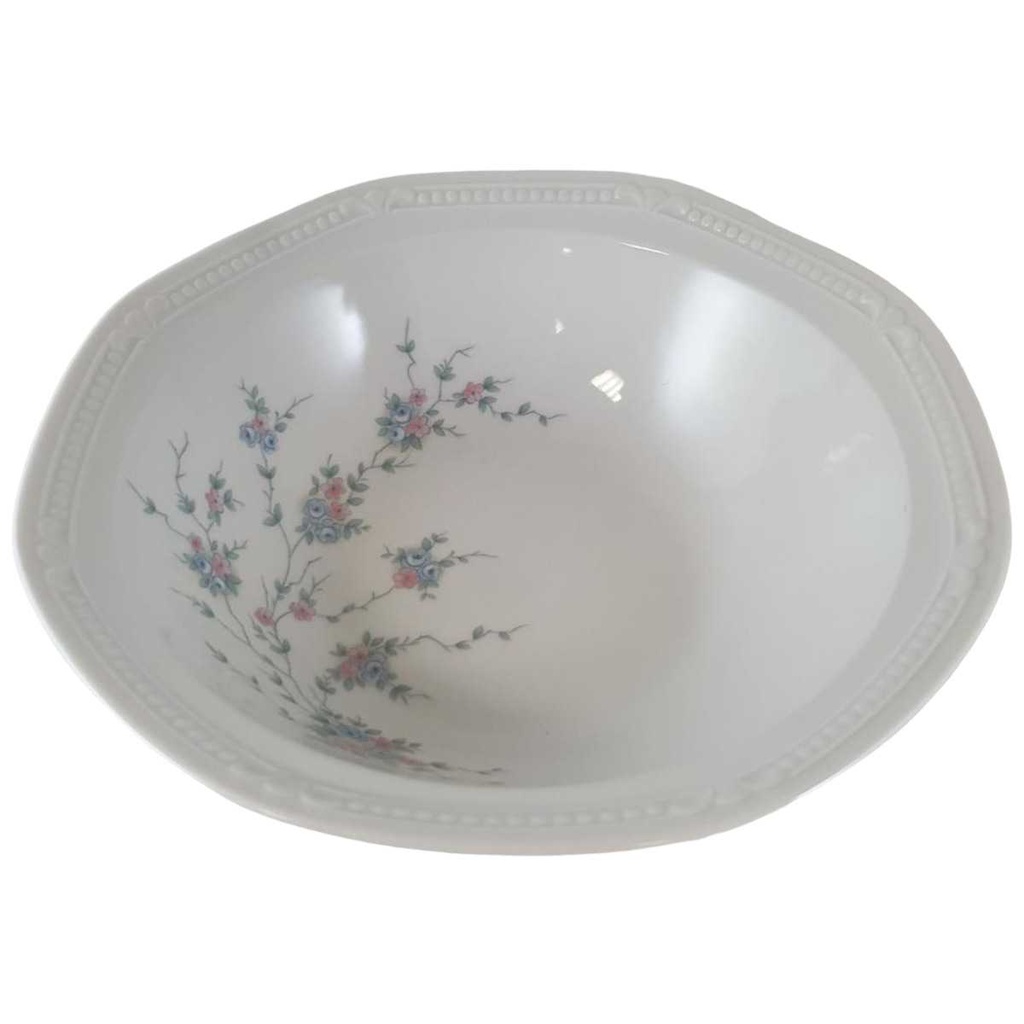[45812721] Schüssel Servierschüssel 20,8 cm Mitterteich Form 2040 Sissi Blau Rosa Blumendekor Blumen gebraucht - gut Bild 2