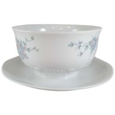 [45812724] Sauciere mit Teller 1tlg Mitterteich Form 2040 Sissi Blau Rosa Blumendekor Blumen gebraucht - sehr gut Bild 2