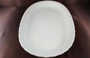 [45812732] Servierplatte Speiseplatte Fleischplatte 33x20,5 cm Marienbad Ingres Weiss Wellenmuster gebraucht - gut Bild 3