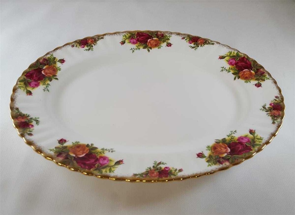 [45812751] Fleischplatte 33x25,5 cm Royal Albert Old Country Roses gebraucht - gut Bild 3