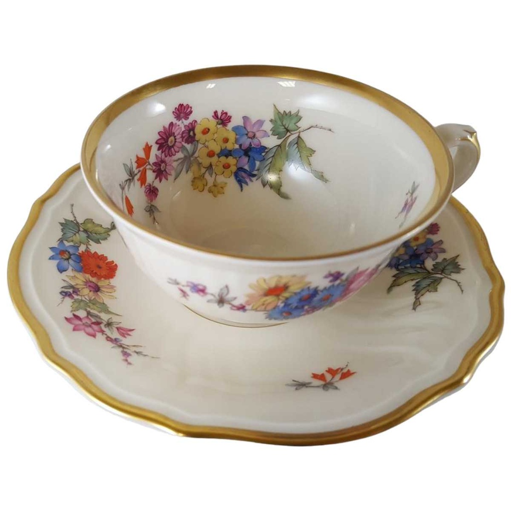 [45812752] Mokkatasse mit Untertasse Tasse Espressotasse 2tlg Rosenthal Parzival Blumendekor Blumen gebraucht - sehr gut Bild 2