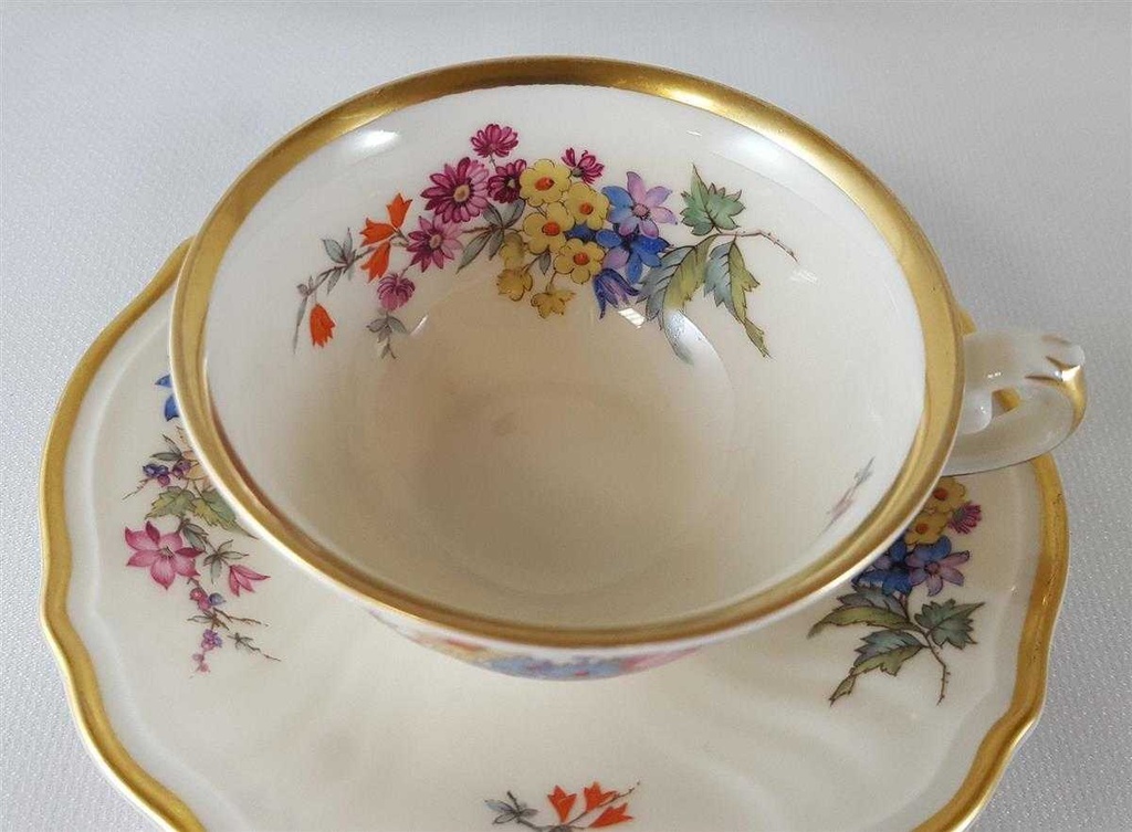 [45812752] Mokkatasse mit Untertasse Tasse Espressotasse 2tlg Rosenthal Parzival Blumendekor Blumen gebraucht - sehr gut Bild 3