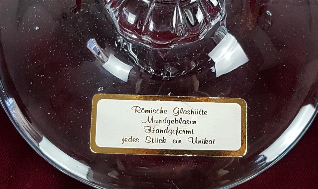 [458128071] Kerzenhalter mundgeblasen 28,7 cm Römische Glashütte gebraucht - gut Bild 3