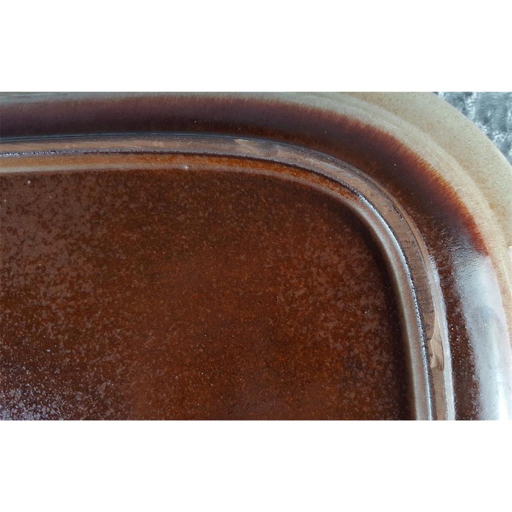 [458128108] Steinzeug Keramik Platte Servierplatte Fleischplatte 35,3 cmx25,6 cm Bild 5