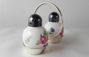 [45812811] Pfefferstreuer Salzstreuer 3tlg Thomas Porzellan WMF Blumendekor Blumen gebraucht - gut Bild 3