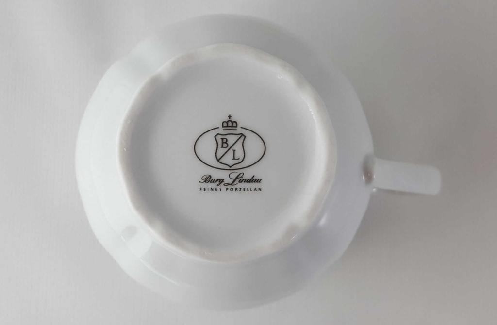[45812815] Kaffeetasse Tasse Burg Lindau Blaurand Streublumen gebraucht - sehr gut Bild 4