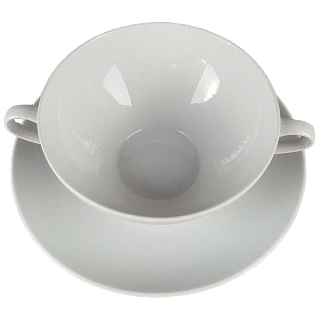 [458128155] Suppentasse mit Untertasse Suppenbecher 2tlg Bareuther Waldsassen Sonstige Formen Weiß gebraucht - gut Bild 2