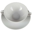 [458128155] Suppentasse mit Untertasse Suppenbecher 2tlg Bareuther Waldsassen Sonstige Formen Weiß gebraucht - gut Bild 2