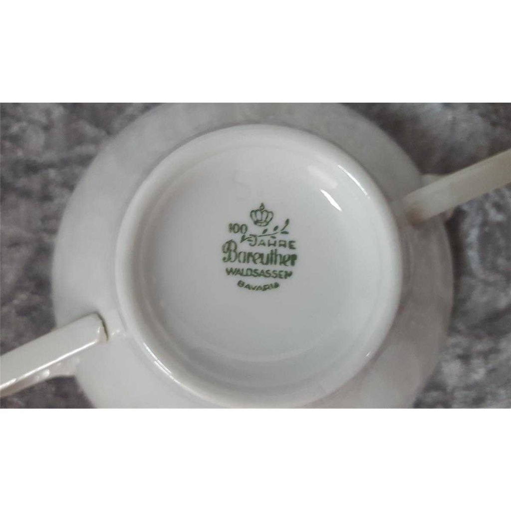 [458128155] Suppentasse mit Untertasse Suppenbecher 2tlg Bareuther Waldsassen Sonstige Formen Weiß gebraucht - gut Bild 6