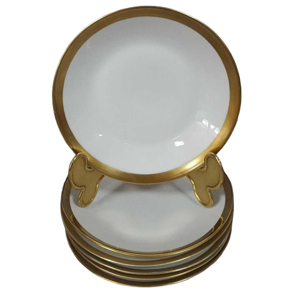[458128157] Teller klein Goldrand 12,4 cm Winterling Kirchenlamitz weiß mit gebraucht - gut Bild 2