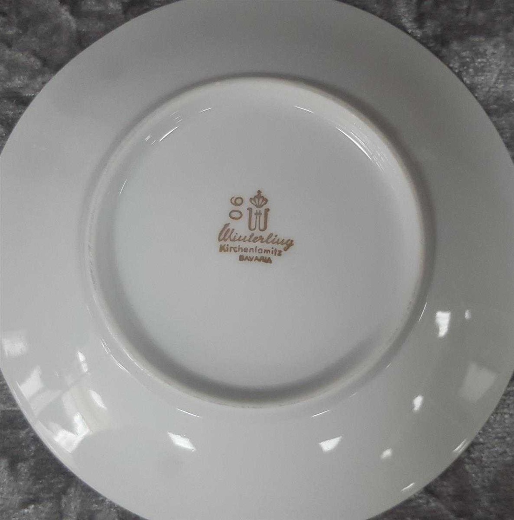 [458128157] Teller klein Goldrand 12,4 cm Winterling Kirchenlamitz weiß mit gebraucht - gut Bild 5