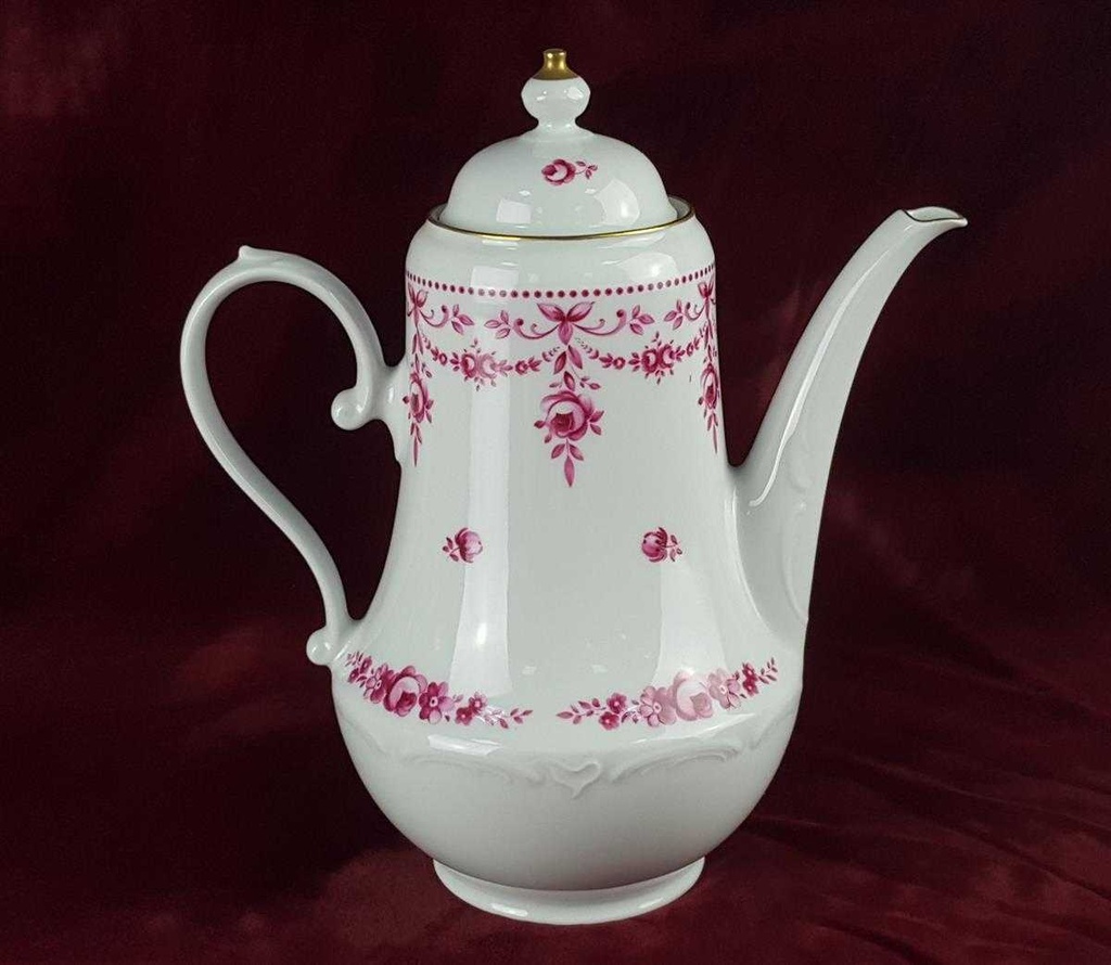 [458128193] Kaffeekanne Goldrand 1,5 L Schirnding Bavaria rote Rosen mit Rot gebraucht - gut Bild 4