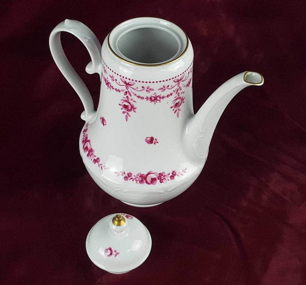 [458128193] Kaffeekanne Goldrand 1,5 L Schirnding Bavaria rote Rosen mit Rot gebraucht - gut Bild 5