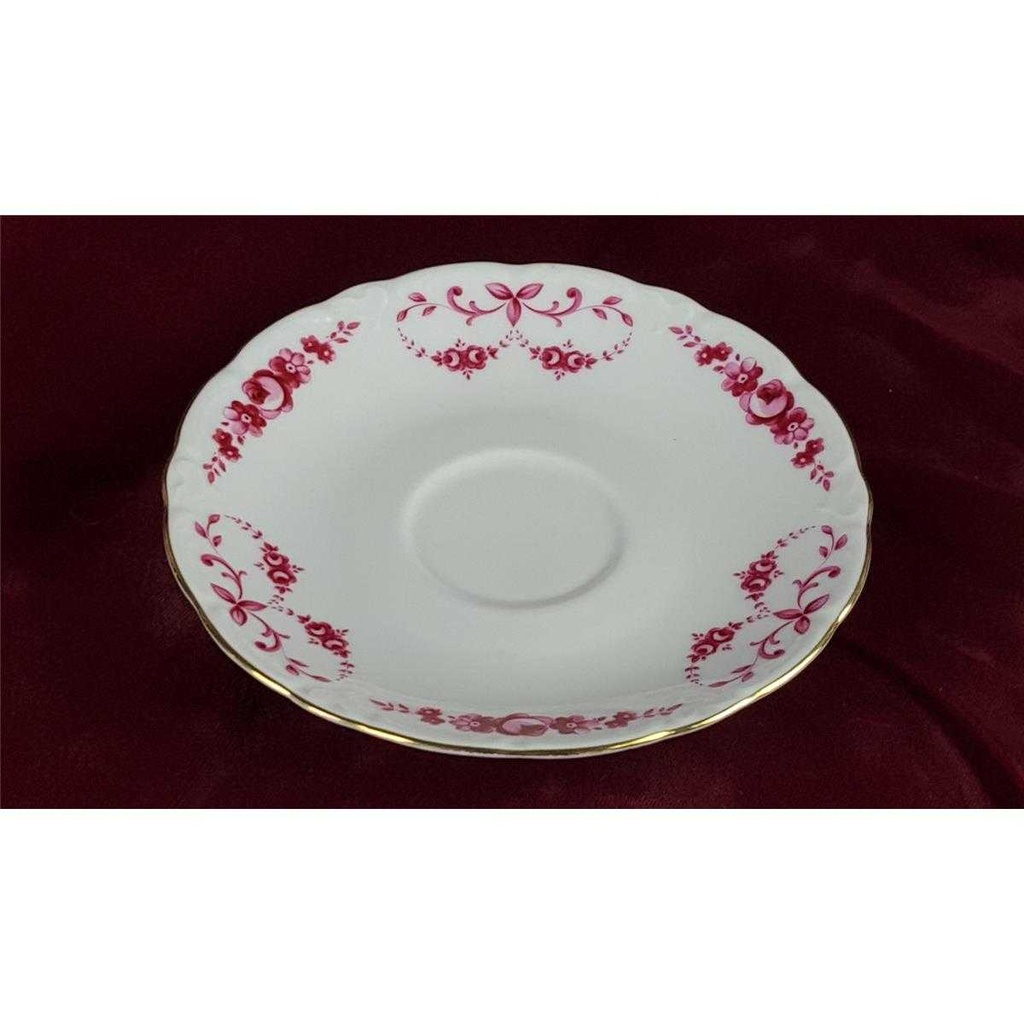 [458128197] Untertasse Goldrand 14,5 cm Schirnding Bavaria rote Rosen mit Rot gebraucht - gut Bild 3