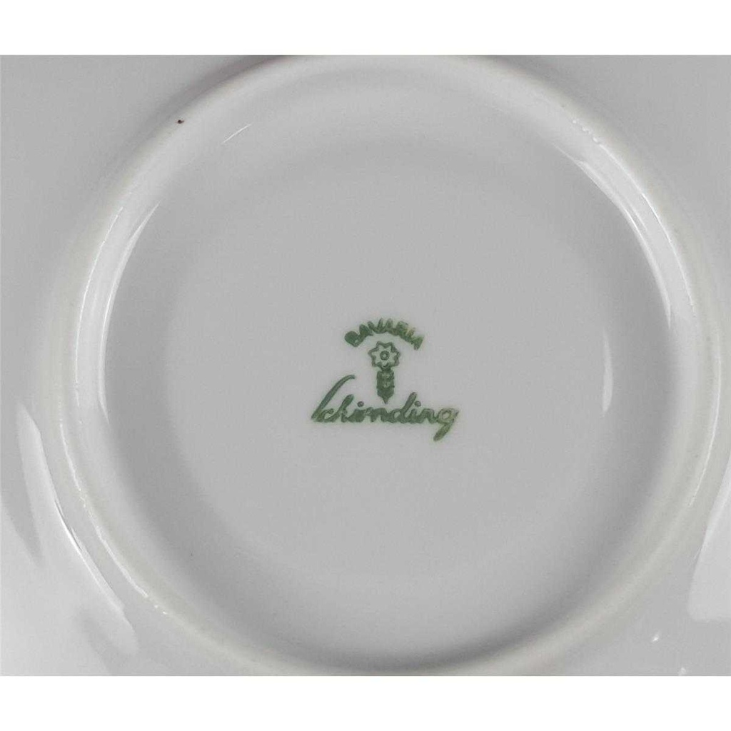[458128197] Untertasse Goldrand 14,5 cm Schirnding Bavaria rote Rosen mit Rot gebraucht - gut Bild 4