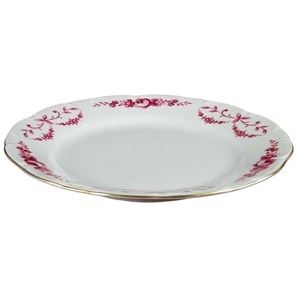 [458128198] Kuchenteller Dessertteller Goldrand 19 cm Schirnding Bavaria rote Rosen mit Rot gebraucht - gut Bild 2