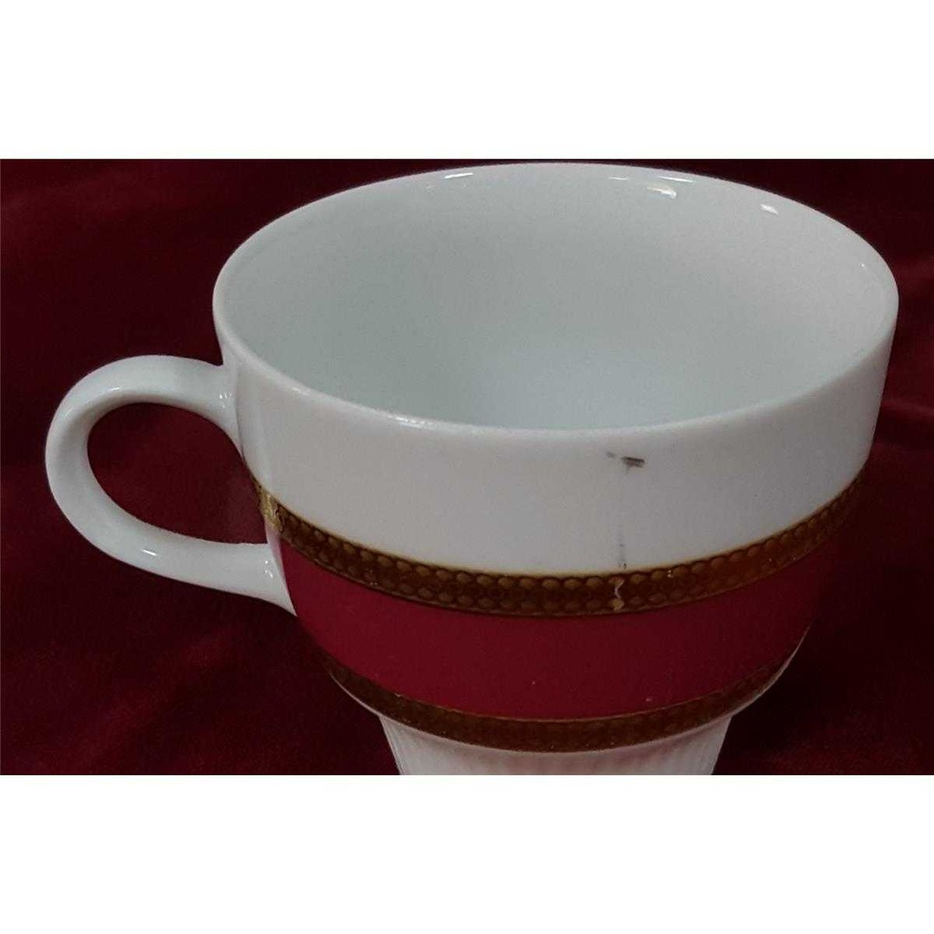 [458128210] Kaffeetasse Tasse Goldrand Mitterteich Form 870 Rot gebraucht - gut Bild 4