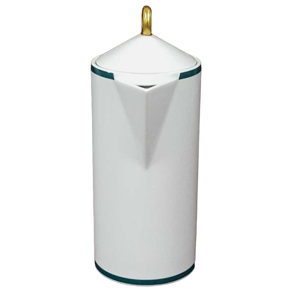 [458128212] Kaffeekanne 0,9 L Marienbad Arzberg Ingres Weiss Grünrand gold Karo Streublumen Obstfrüchte gebraucht - sehr gut Bild 2