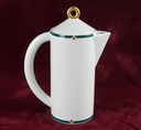 [458128212] Kaffeekanne 0,9 L Marienbad Arzberg Ingres Weiss Grünrand gold Karo Streublumen Obstfrüchte gebraucht - sehr gut Bild 3