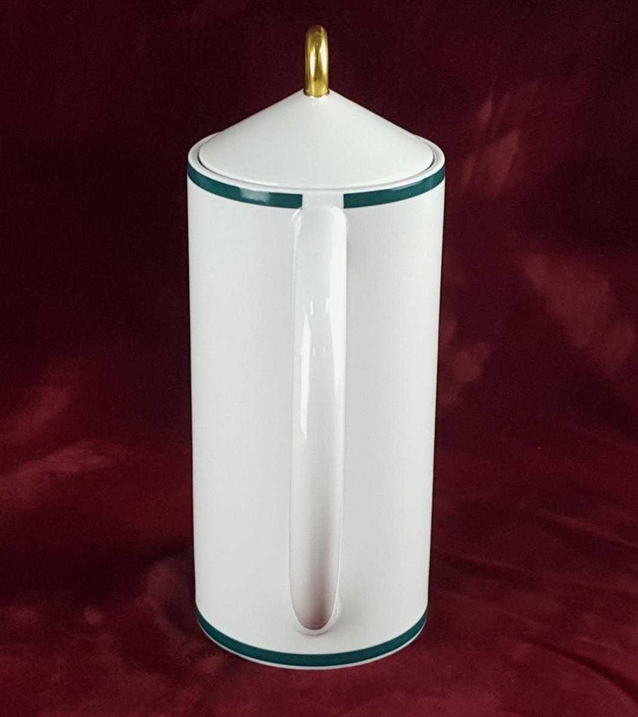 [458128212] Kaffeekanne 0,9 L Marienbad Arzberg Ingres Weiss Grünrand gold Karo Streublumen Obstfrüchte gebraucht - sehr gut Bild 4