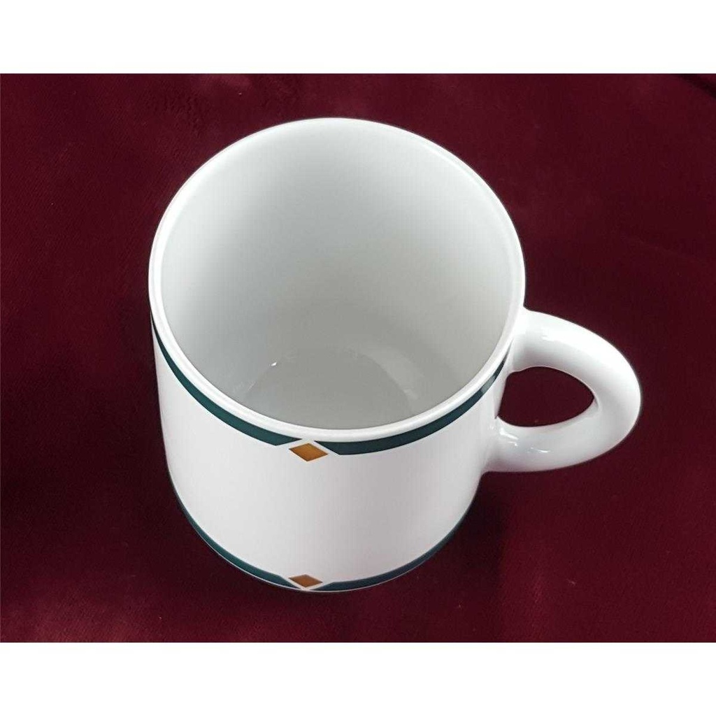 [458128214] Kaffeetasse Tasse Marienbad Arzberg Ingres Weiss Grünrand gold Karo Streublumen Obstfrüchte gebraucht - gut Bild 5