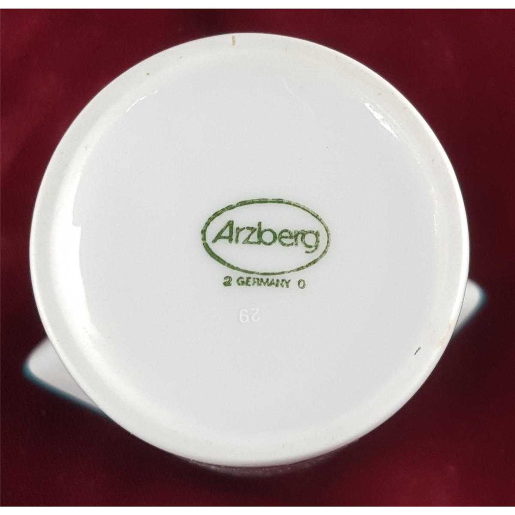 [458128215] Milchkännchen Marienbad Arzberg Ingres Weiss Grünrand gold Karo Streublumen Obstfrüchte gebraucht - gut Bild 4